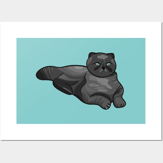 Dark Gray Cat Wall Art by Kelly Louise Art